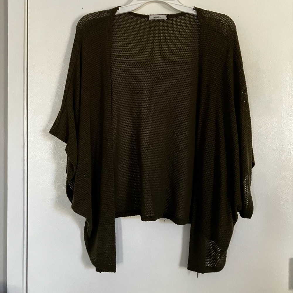 Olive Army green open cardigan